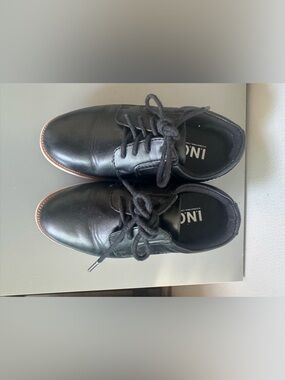 INC International Concepts Black Leather Derby Lace-Up Shoes